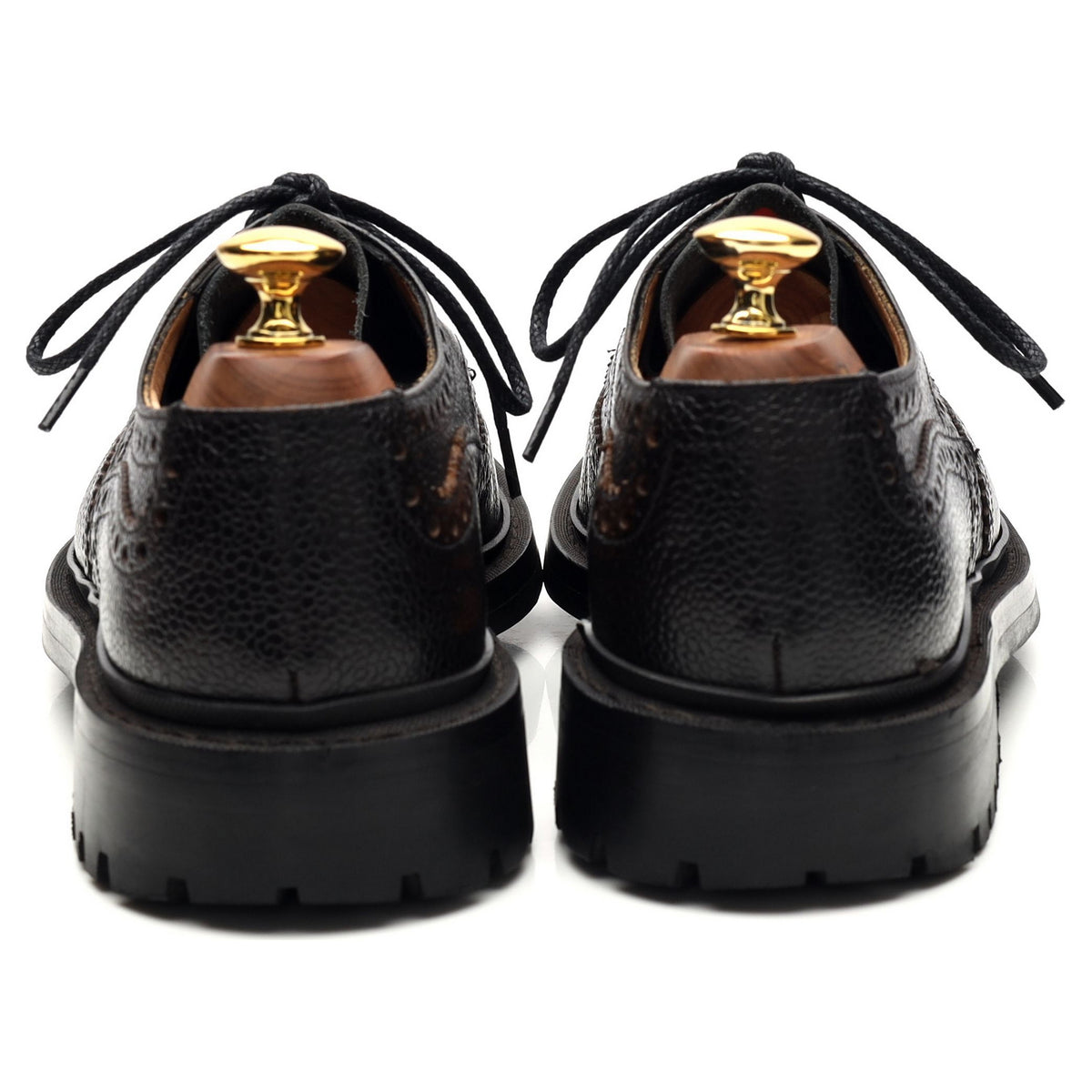 &#39;Gorsley&#39; Black Grain Leather Derby Brogues UK 6 G