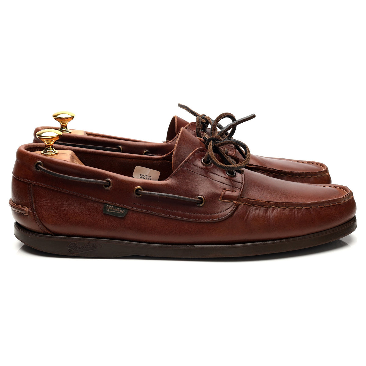 &#39;Barth&#39; Brown Leather Boat Shoes UK 11.5