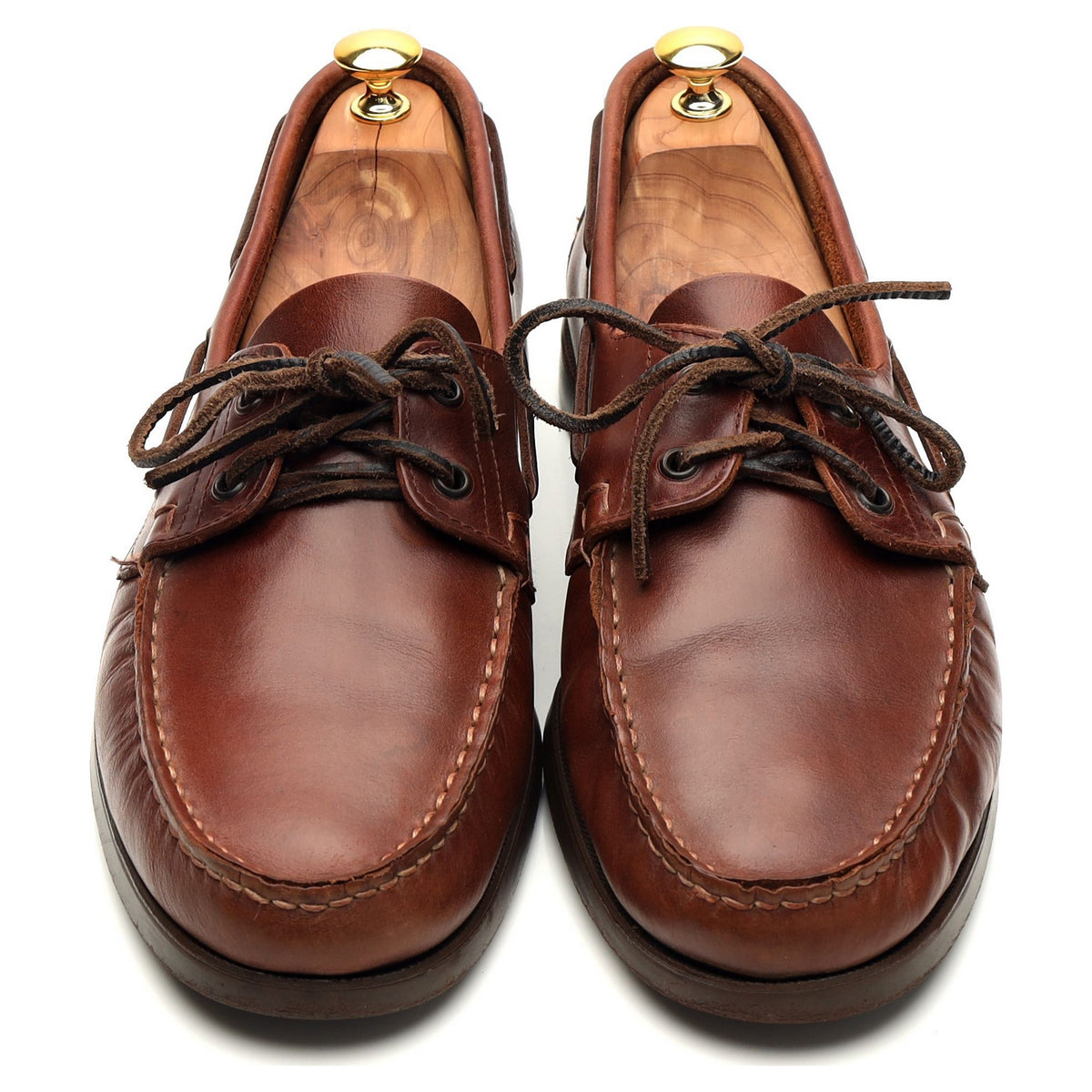 &#39;Barth&#39; Brown Leather Boat Shoes UK 11.5