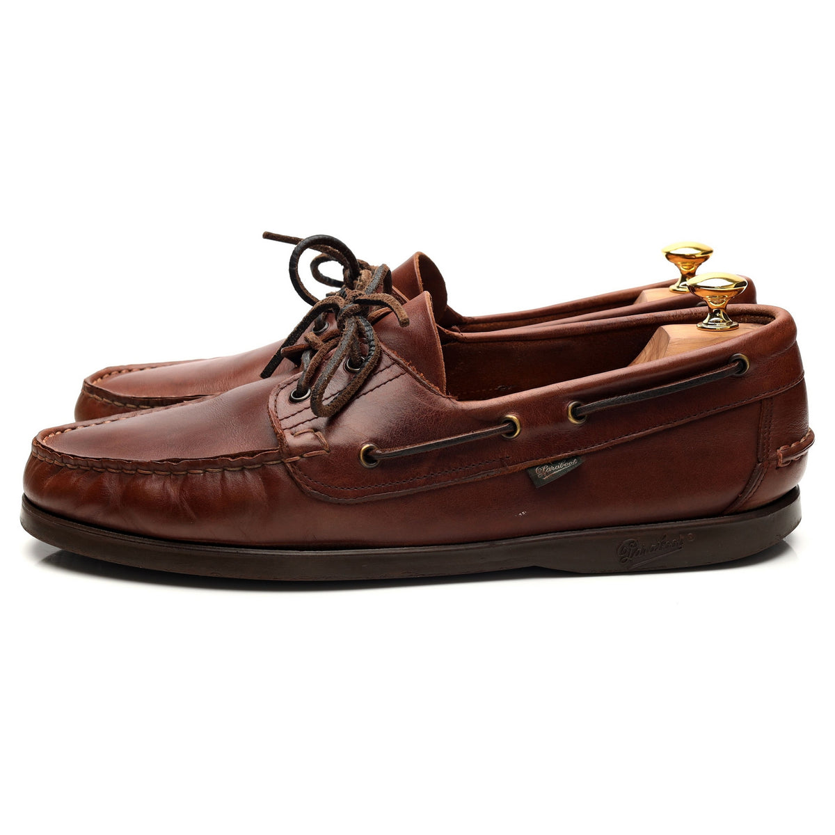 &#39;Barth&#39; Brown Leather Boat Shoes UK 11.5