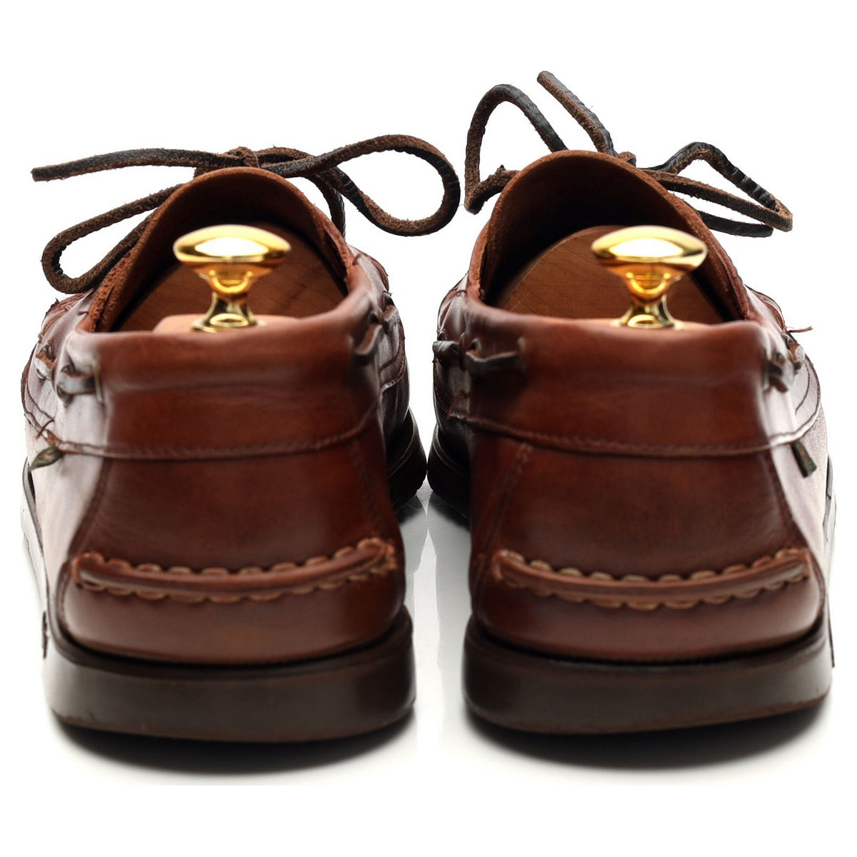 &#39;Barth&#39; Brown Leather Boat Shoes UK 11.5