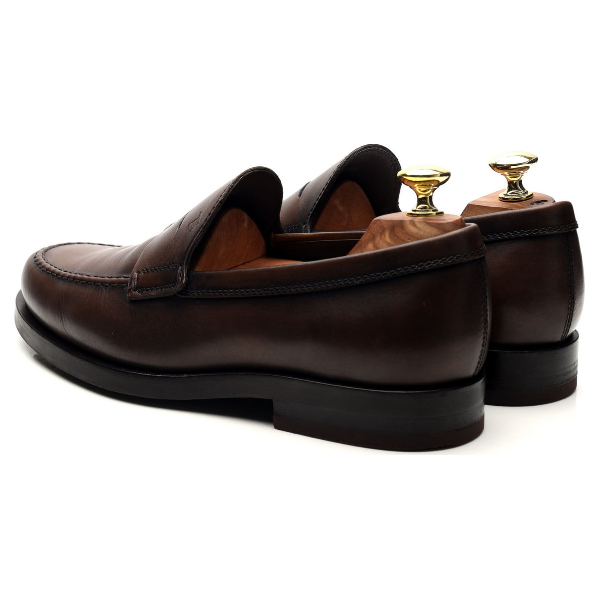 Dark Brown Leather Loafers UK 7
