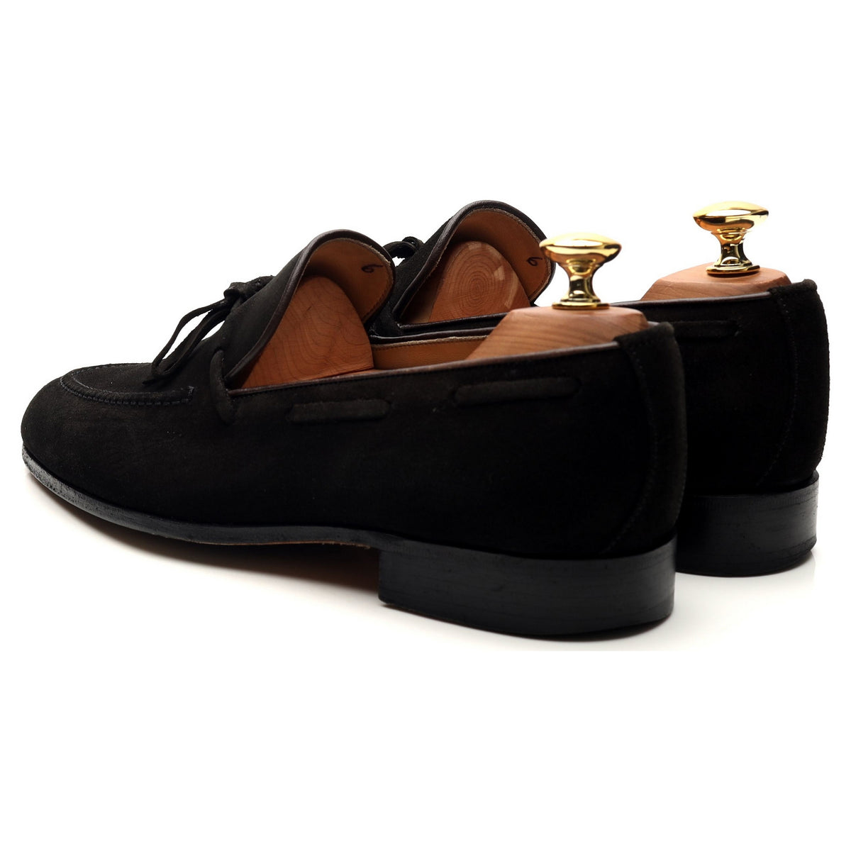 Black Suede String Loafers UK 6