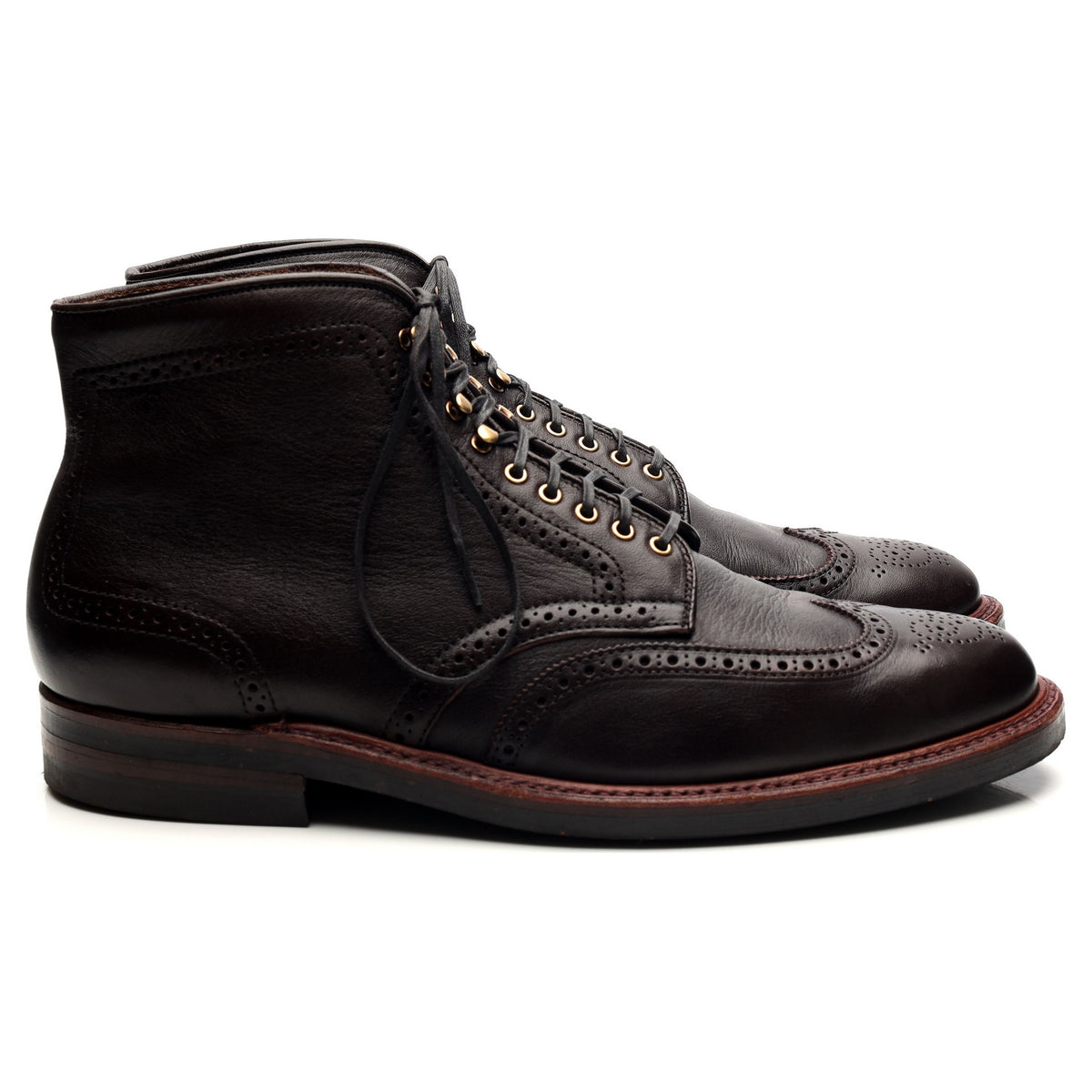 &#39;D2802H&#39; Dark Brown Leather Boots UK 10.5 US 11 D