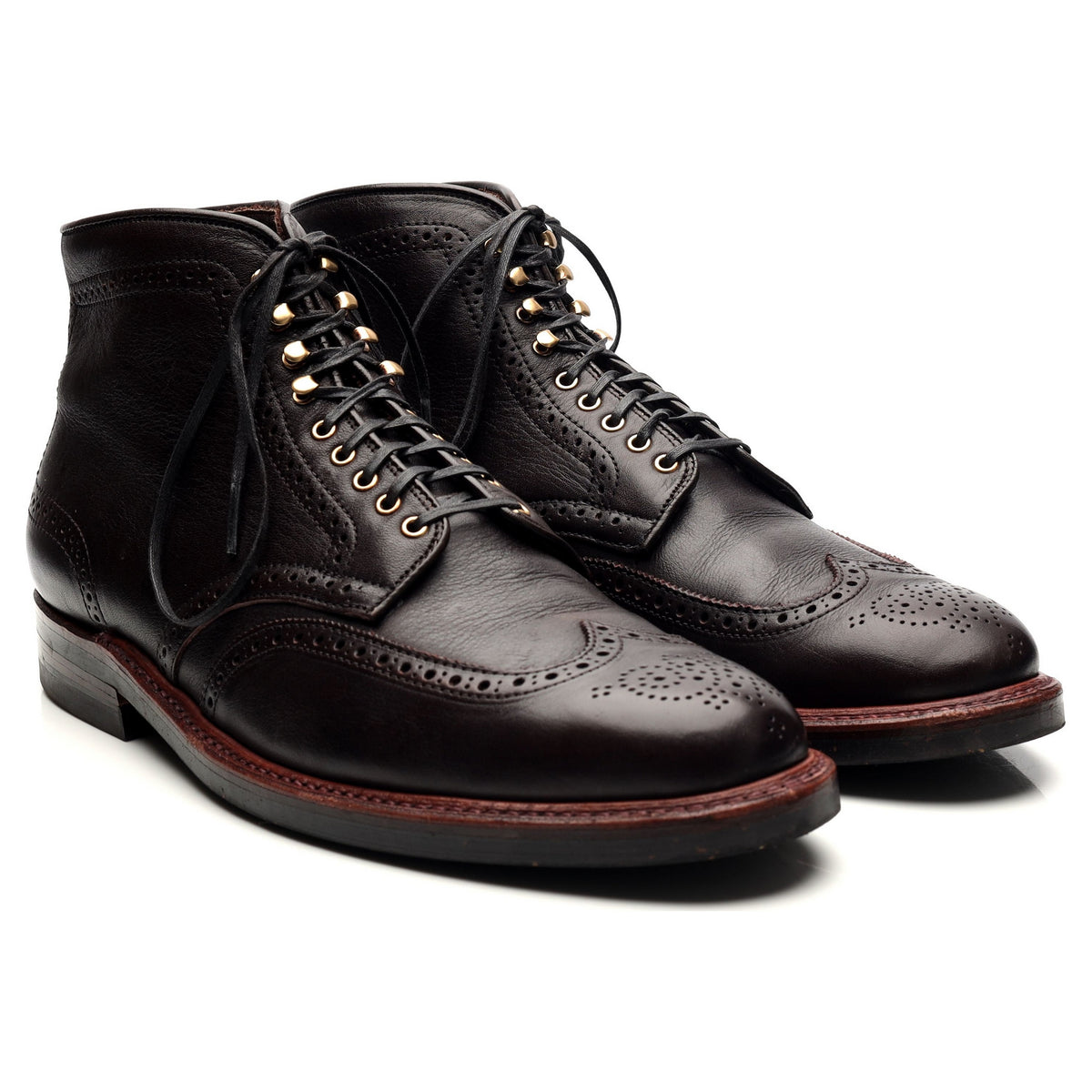 &#39;D2802H&#39; Dark Brown Leather Boots UK 10.5 US 11 D