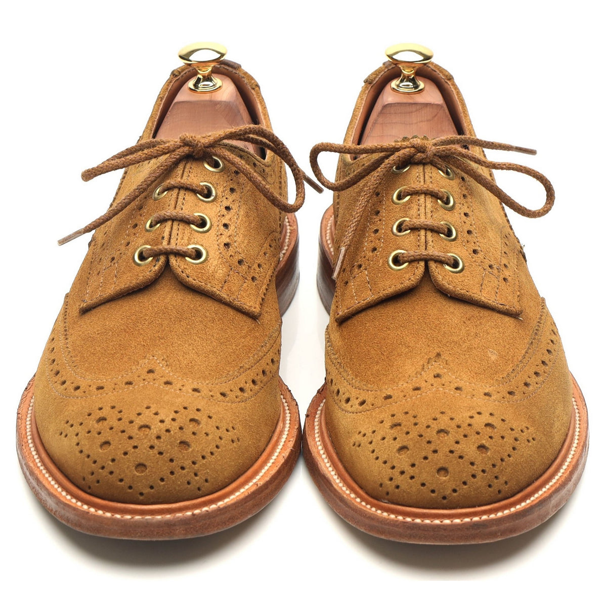 Bourton' Tan Brown Suede Country Derby Brogues UK 9 - Abbot's Shoes