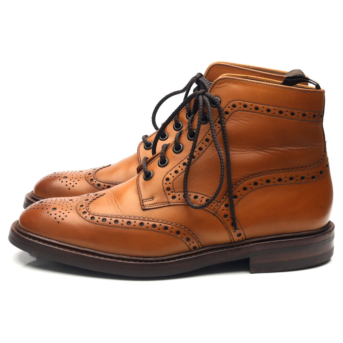 1880 &#39;Burford&#39; Tan Brown Leather Brogue Boots UK 7 F