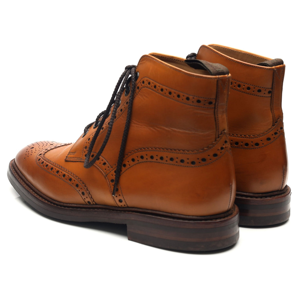 1880 &#39;Burford&#39; Tan Brown Leather Brogue Boots UK 7 F