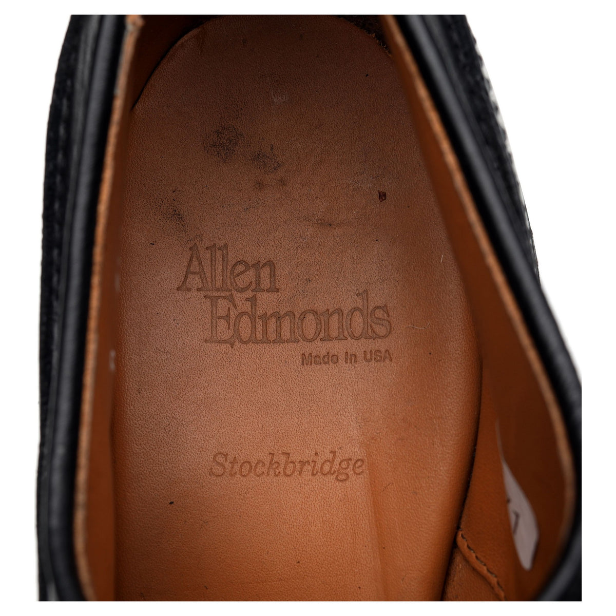 &#39;Stockbridge&#39; Black Leather Split Toe Derby UK 8.5 US 9.5 D