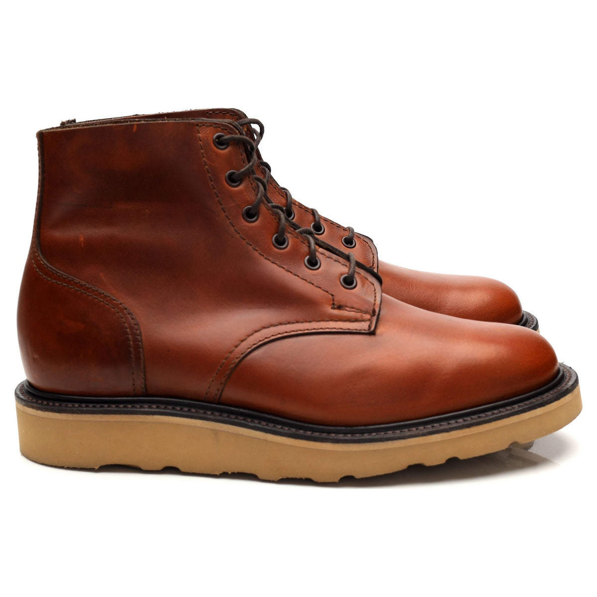 &#39;Harrison&#39; Tan Brown Leather Boots UK 6.5