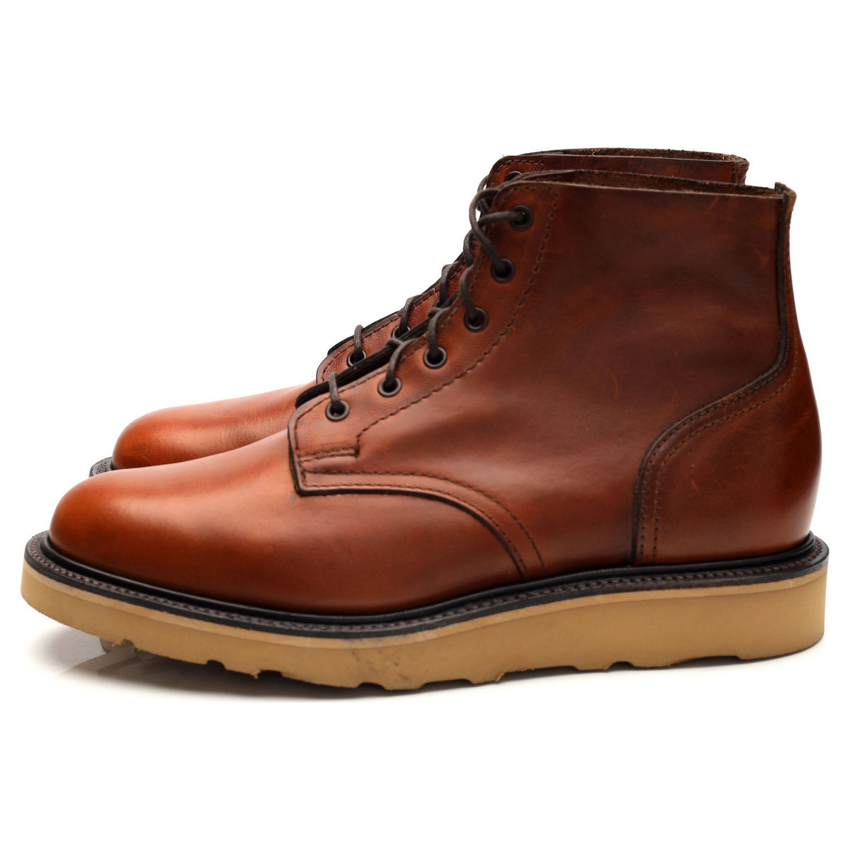 &#39;Harrison&#39; Tan Brown Leather Boots UK 6.5