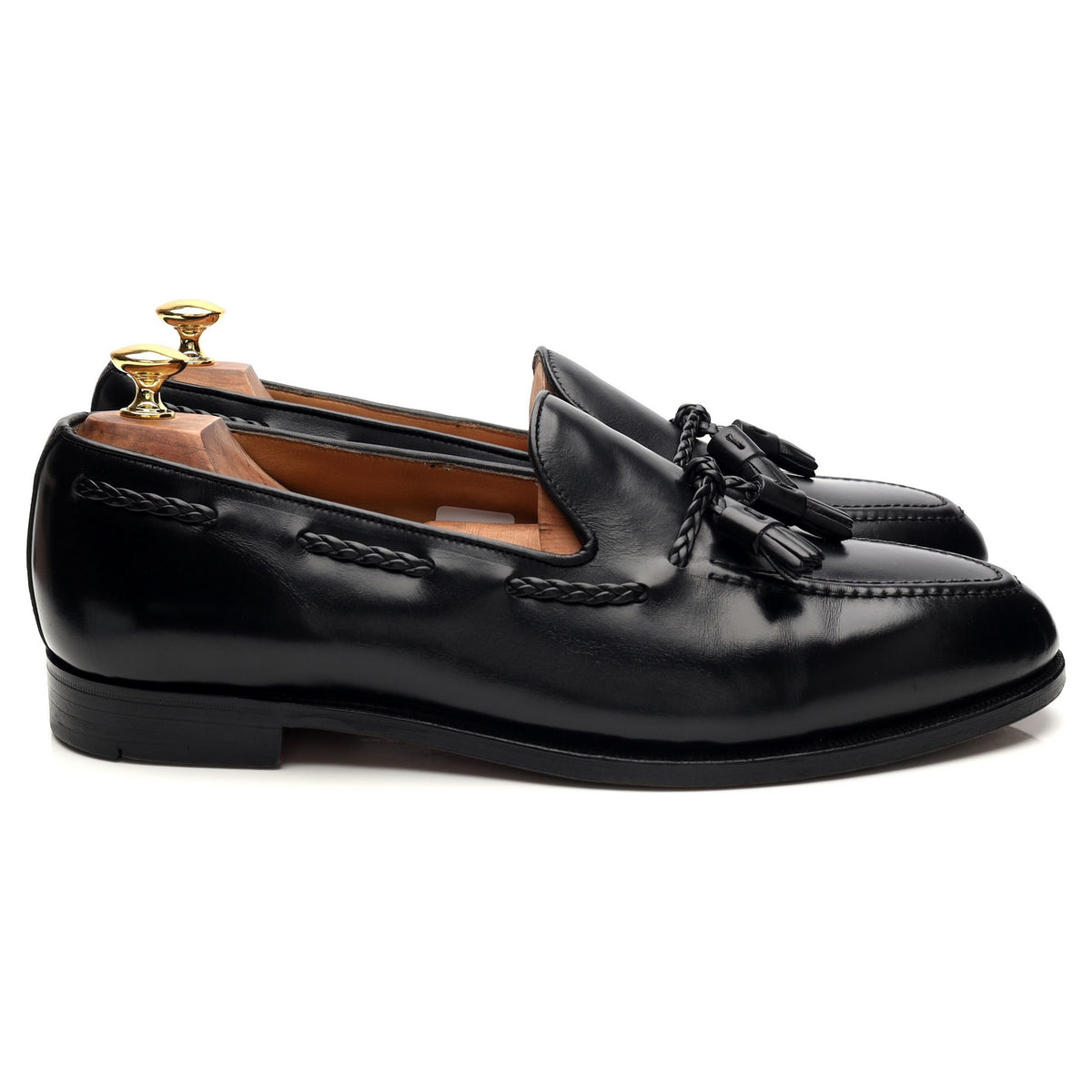 &#39;Barnwell 2&#39; Black Leather Tassel Loafers UK 11 EX