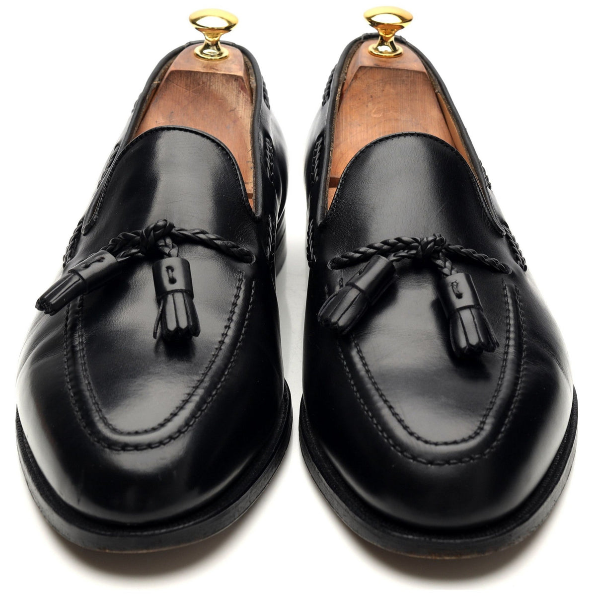 &#39;Barnwell 2&#39; Black Leather Tassel Loafers UK 11 EX