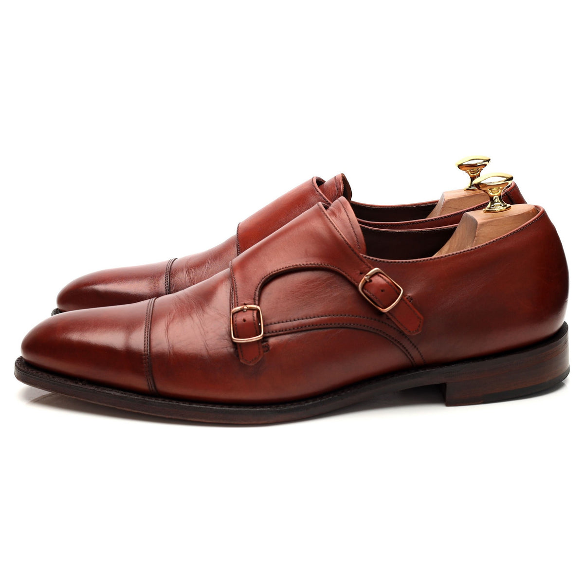 1880 Legacy &#39;Wensum&#39; Tan Brown Leather Double Monk Strap UK 10 F