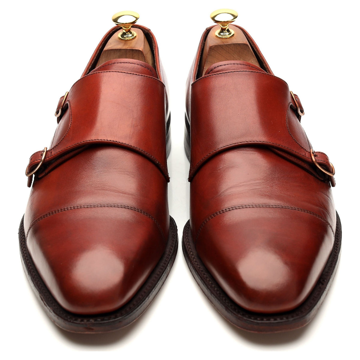 1880 Legacy &#39;Wensum&#39; Tan Brown Leather Double Monk Strap UK 10 F