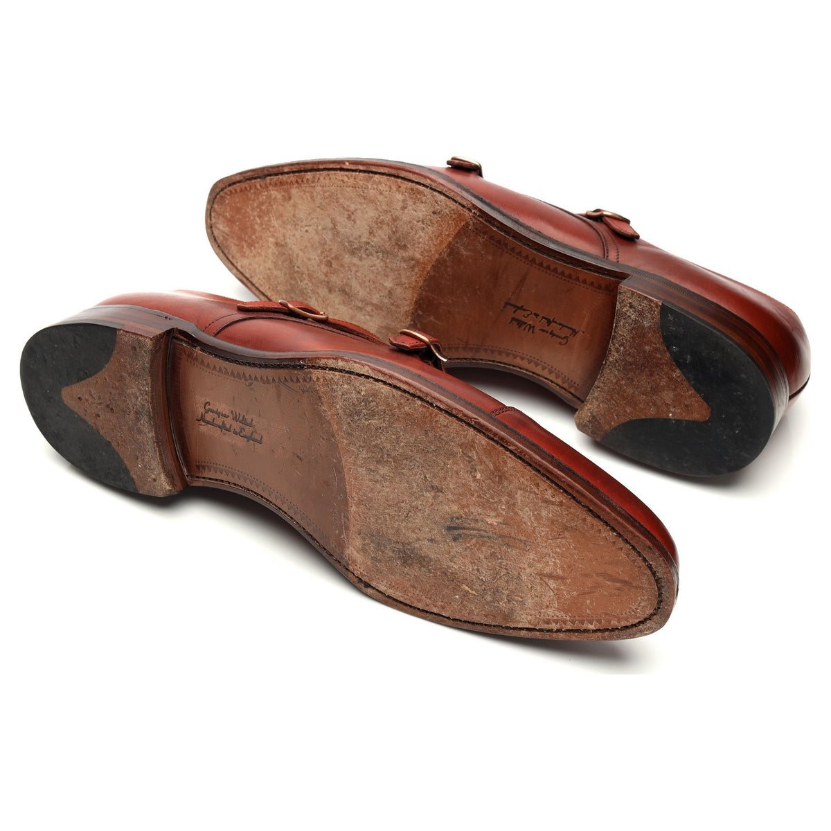 1880 Legacy &#39;Wensum&#39; Tan Brown Leather Double Monk Strap UK 10 F