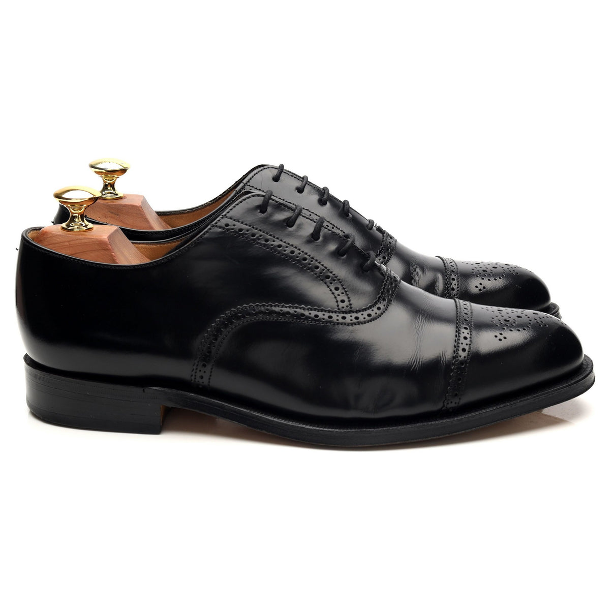 &#39;6375&#39; Black Leather Oxford Brogues UK 8 G