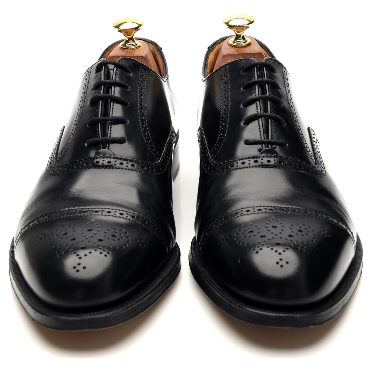 &#39;6375&#39; Black Leather Oxford Brogues UK 8 G