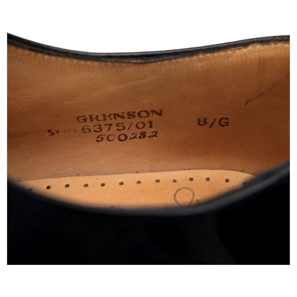 &#39;6375&#39; Black Leather Oxford Brogues UK 8 G