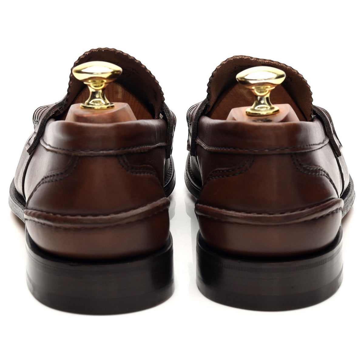 &#39;Pembrey&#39; Brown Leather Split Toe Loafers UK 7.5 G