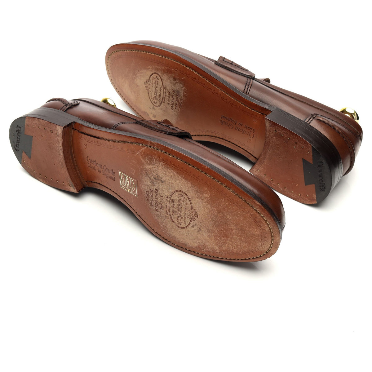 &#39;Pembrey&#39; Brown Leather Split Toe Loafers UK 7.5 G