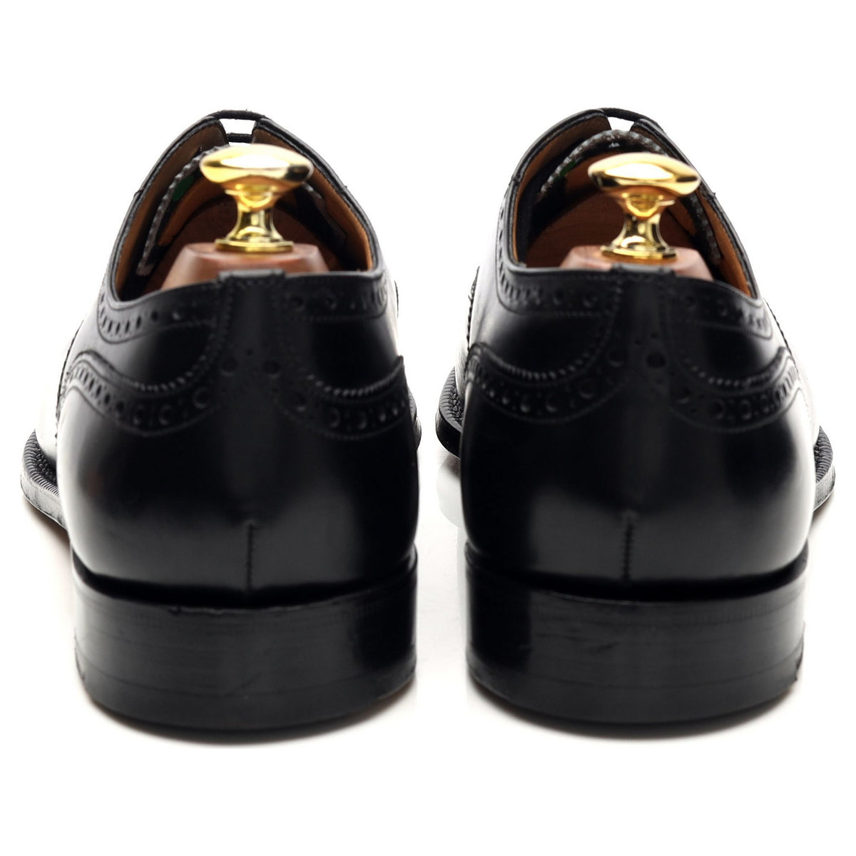 &#39;Perth&#39; Black Leather Oxford Brogues UK 8 G