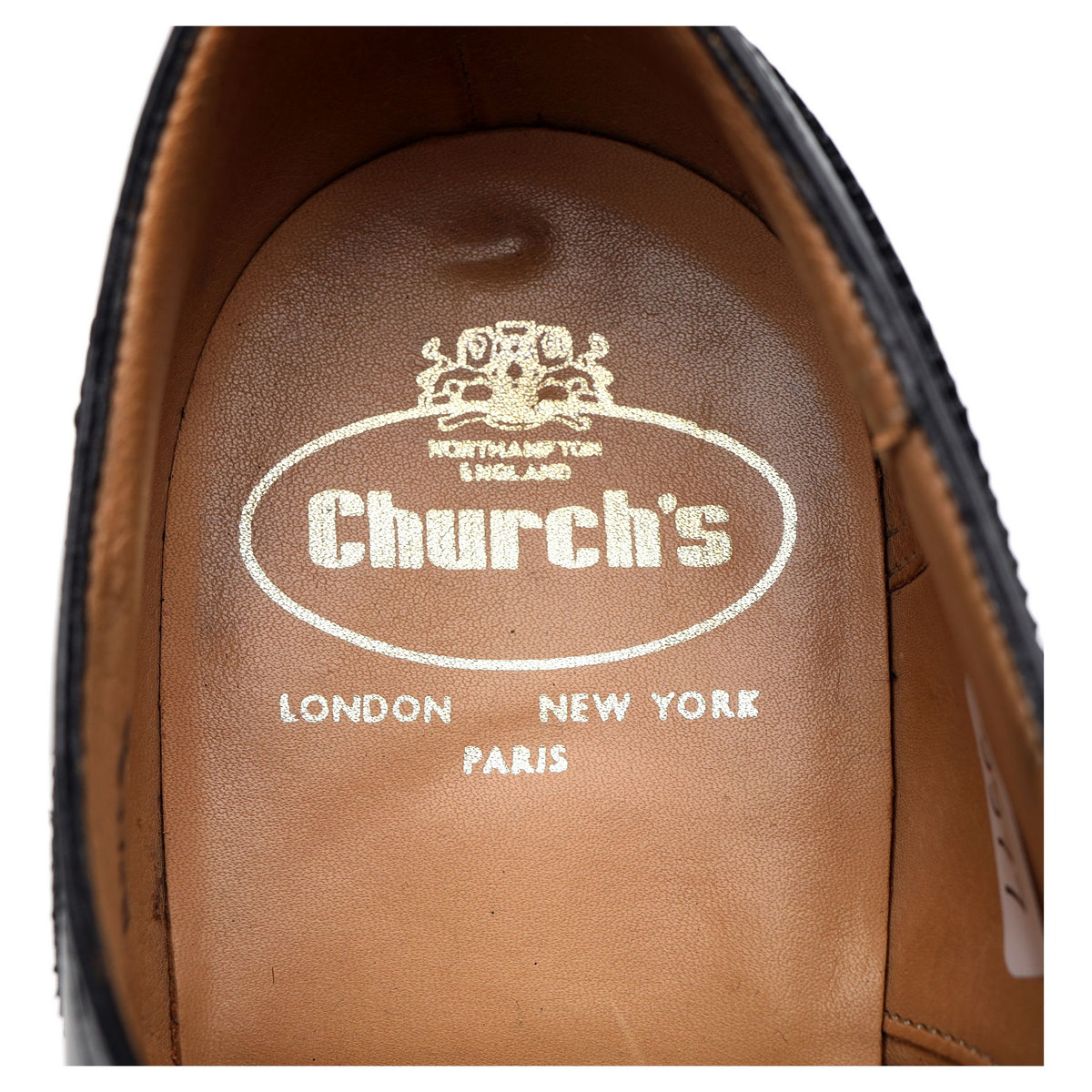 &#39;Perth&#39; Black Leather Oxford Brogues UK 8 G