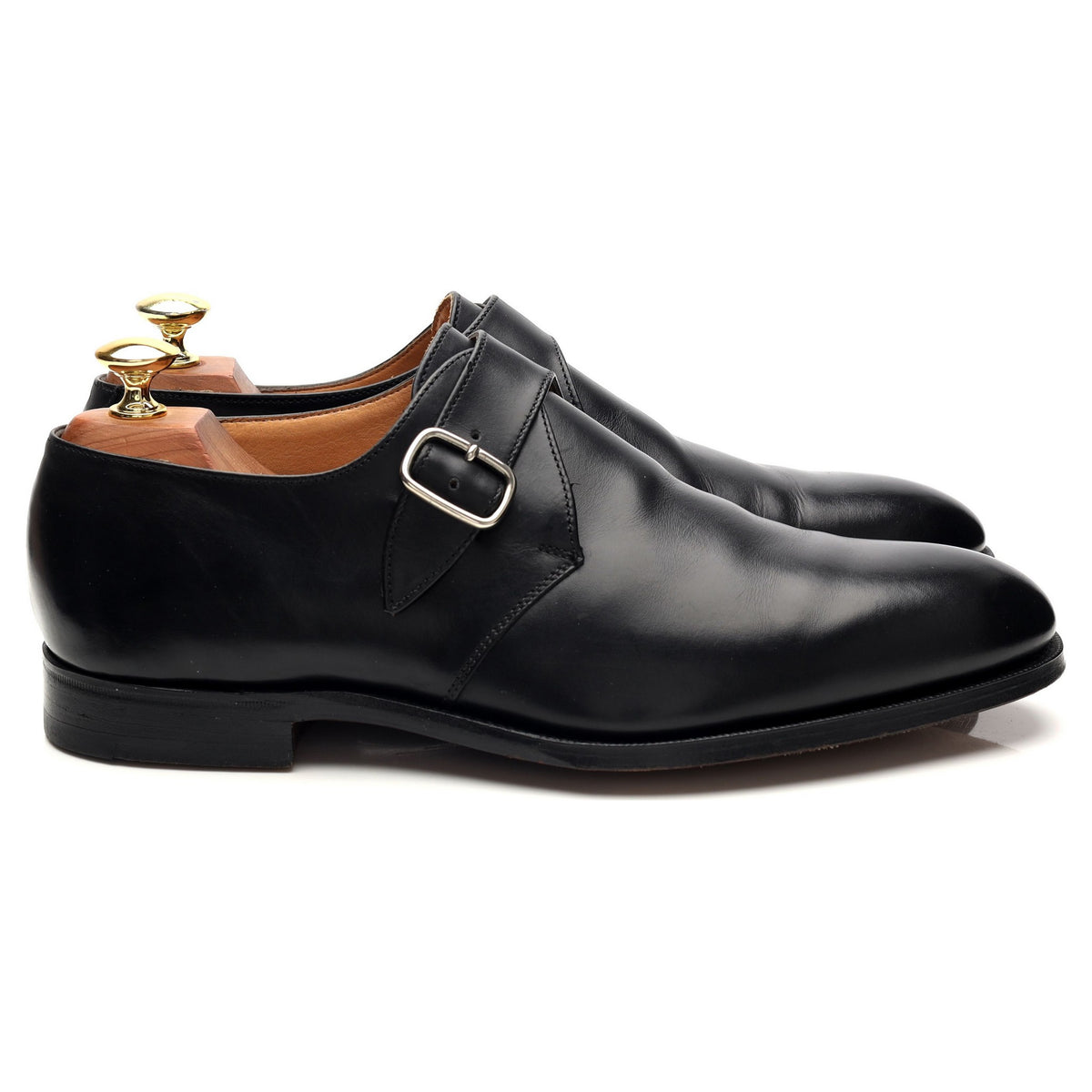 &#39;Orford&#39; Black Leather Monk Strap UK 8 F