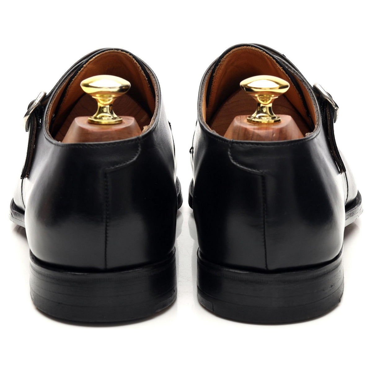 &#39;Orford&#39; Black Leather Monk Strap UK 8 F
