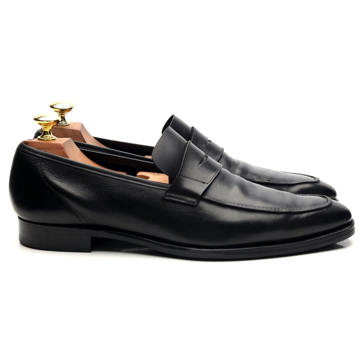 &#39;George&#39; Black Leather Loafers UK 7 E