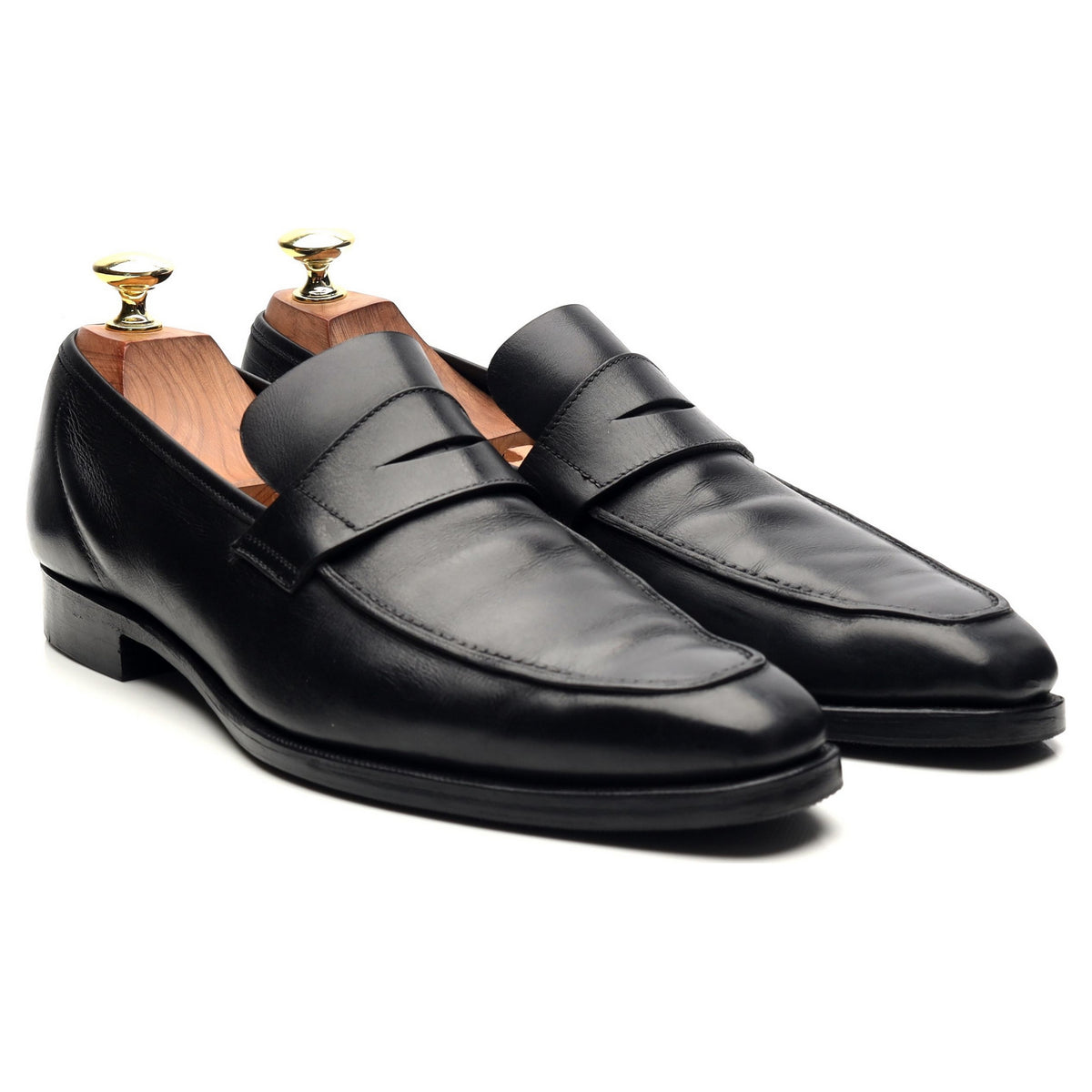 &#39;George&#39; Black Leather Loafers UK 7 E