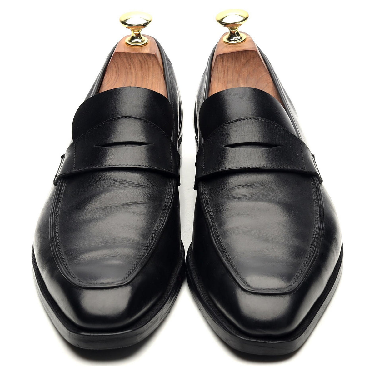 &#39;George&#39; Black Leather Loafers UK 7 E