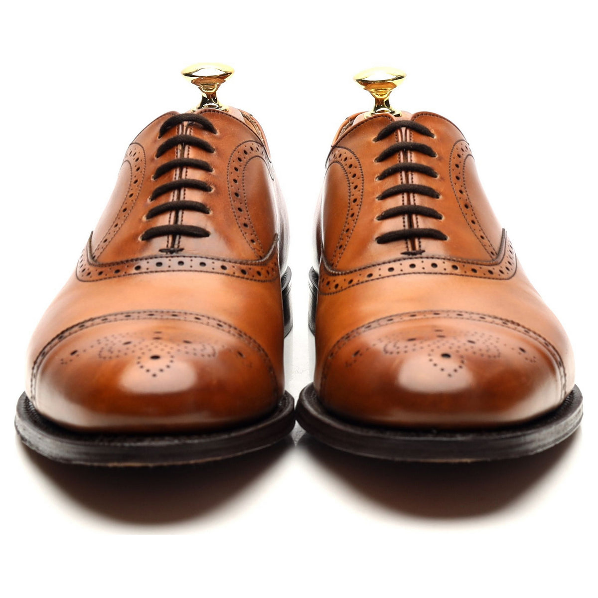 &#39;Toronto&#39; Tan Brown Leather Oxford Brogues UK 8 F