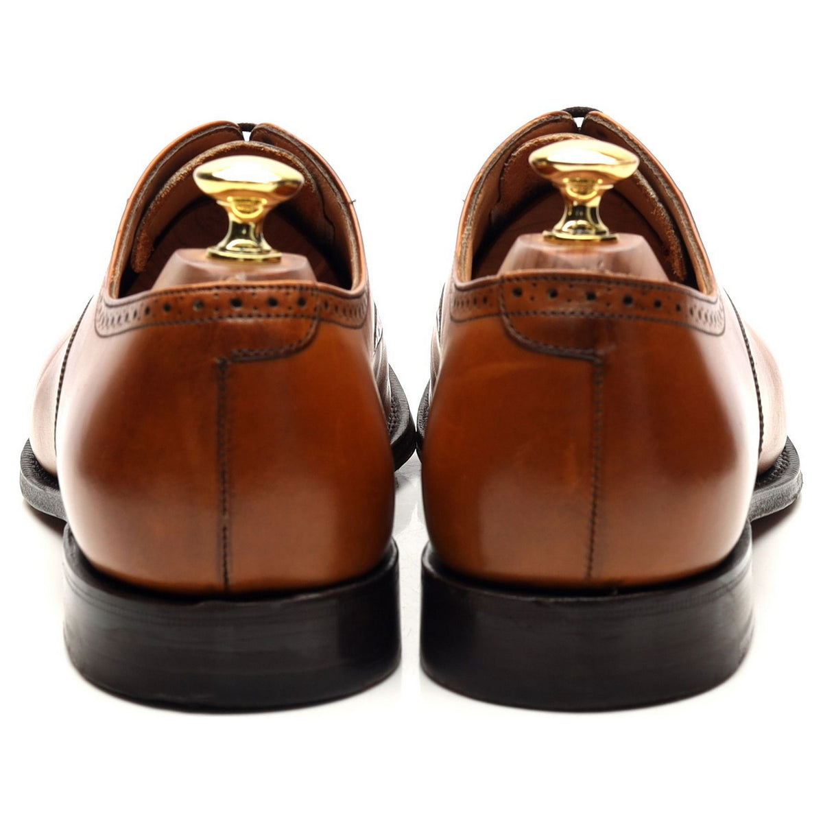 &#39;Toronto&#39; Tan Brown Leather Oxford Brogues UK 8 F