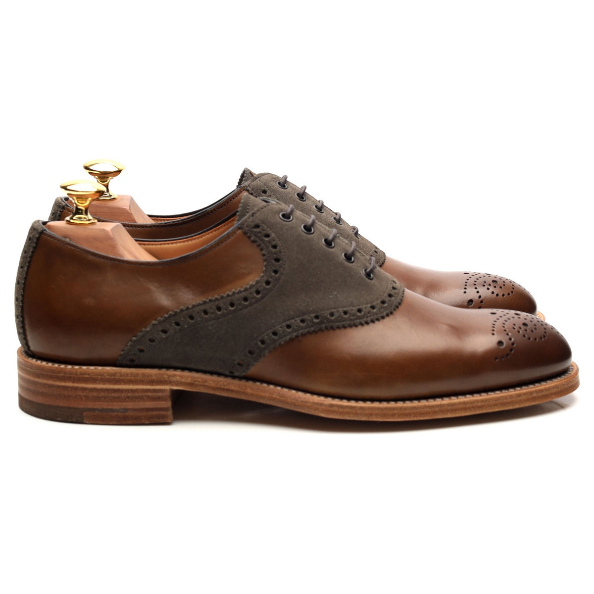 Herring &#39;Harvard ll&#39; Brown Leather Saddle Oxford UK 6 F