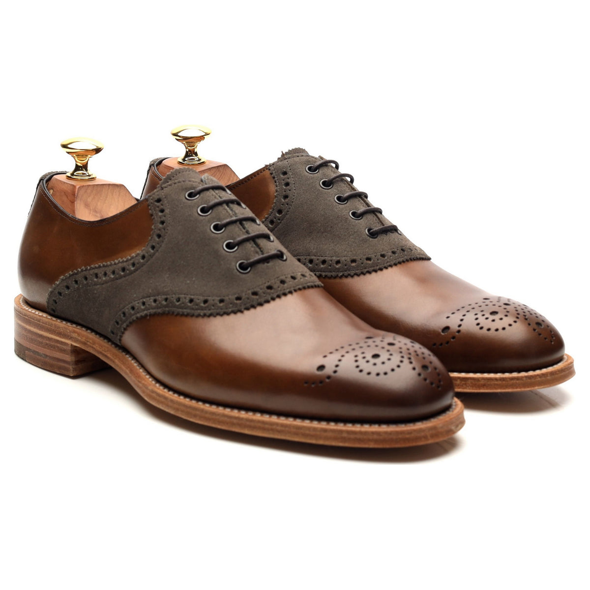 Herring &#39;Harvard ll&#39; Brown Leather Saddle Oxford UK 6 F