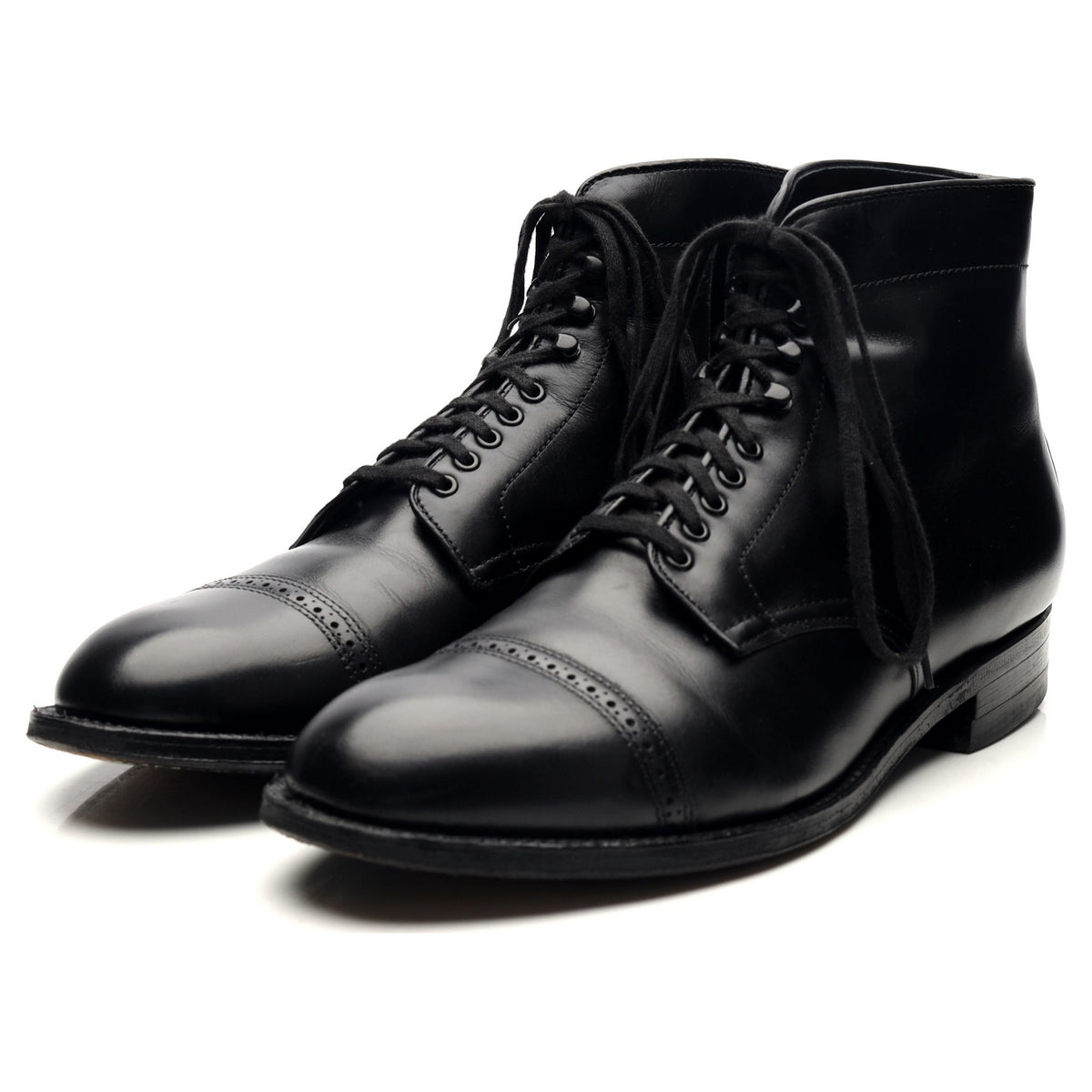 &#39;N6806H&#39; Black Leather Boots UK 8.5 US 9 D