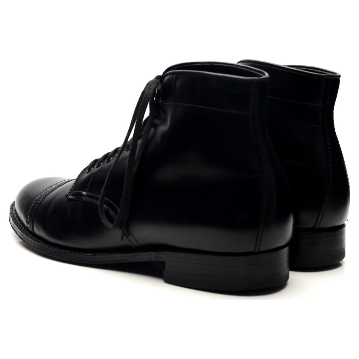 &#39;N6806H&#39; Black Leather Boots UK 8.5 US 9 D