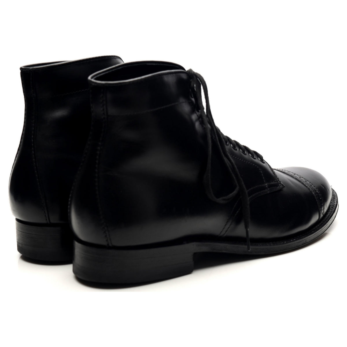 &#39;N6806H&#39; Black Leather Boots UK 8.5 US 9 D