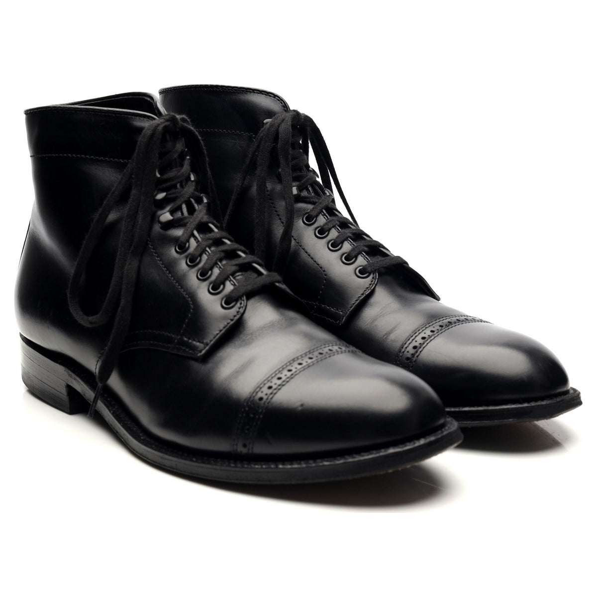 &#39;N6806H&#39; Black Leather Boots UK 8.5 US 9 D