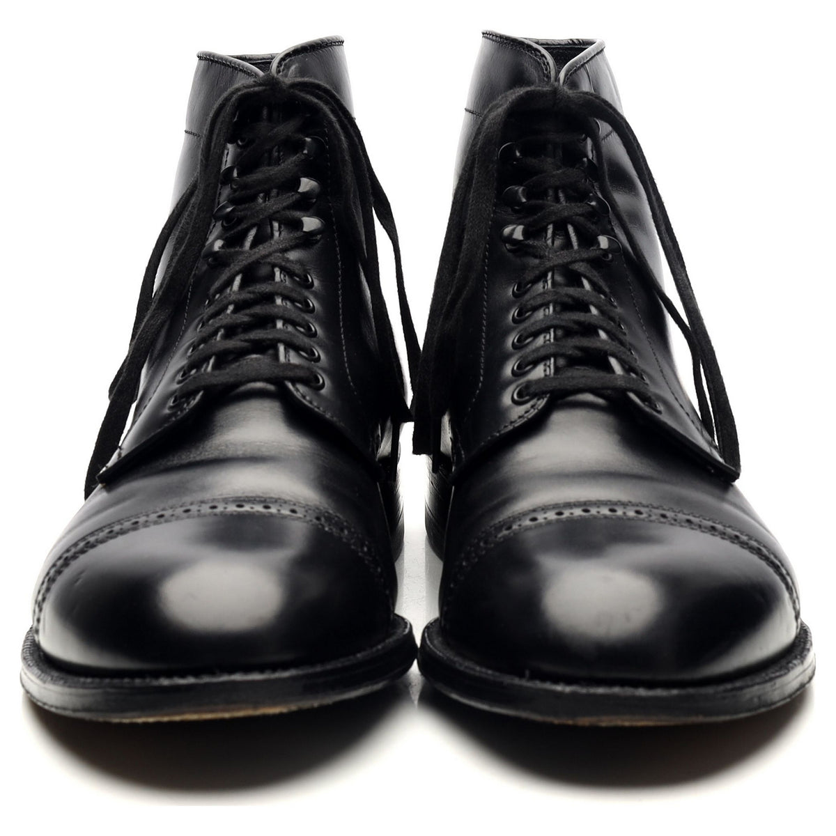 &#39;N6806H&#39; Black Leather Boots UK 8.5 US 9 D