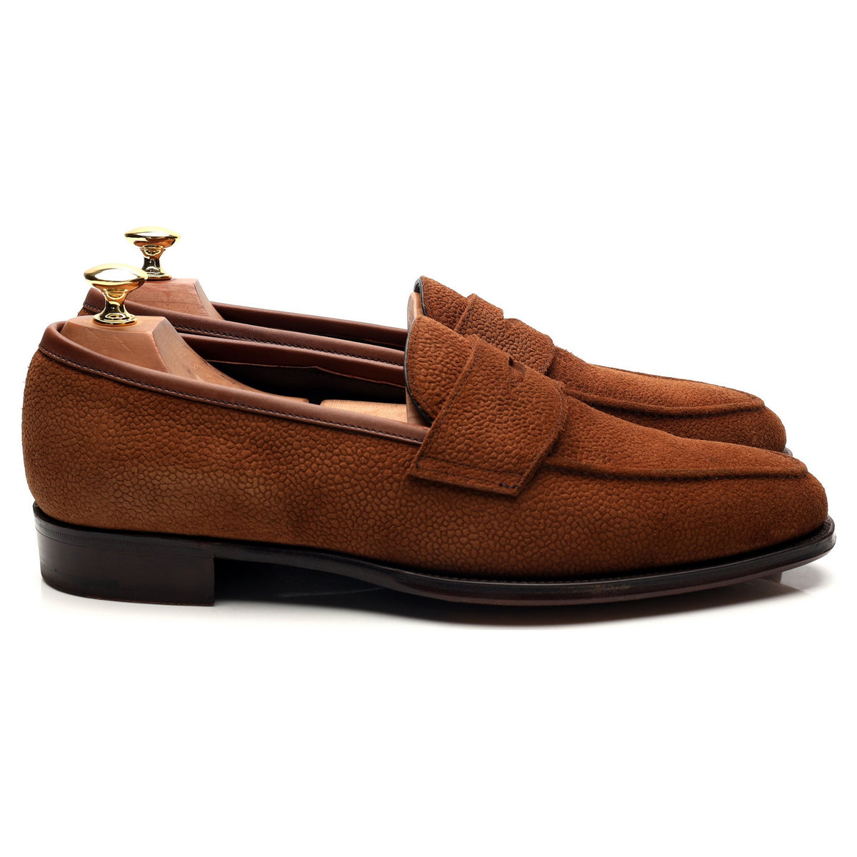 &#39;Bradley ll&#39; Brown Grain Suede Loafers UK 10 E