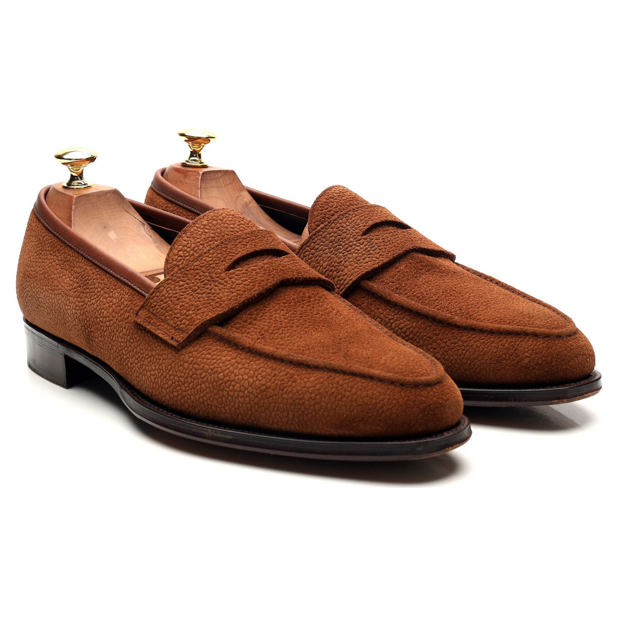 &#39;Bradley ll&#39; Brown Grain Suede Loafers UK 10 E