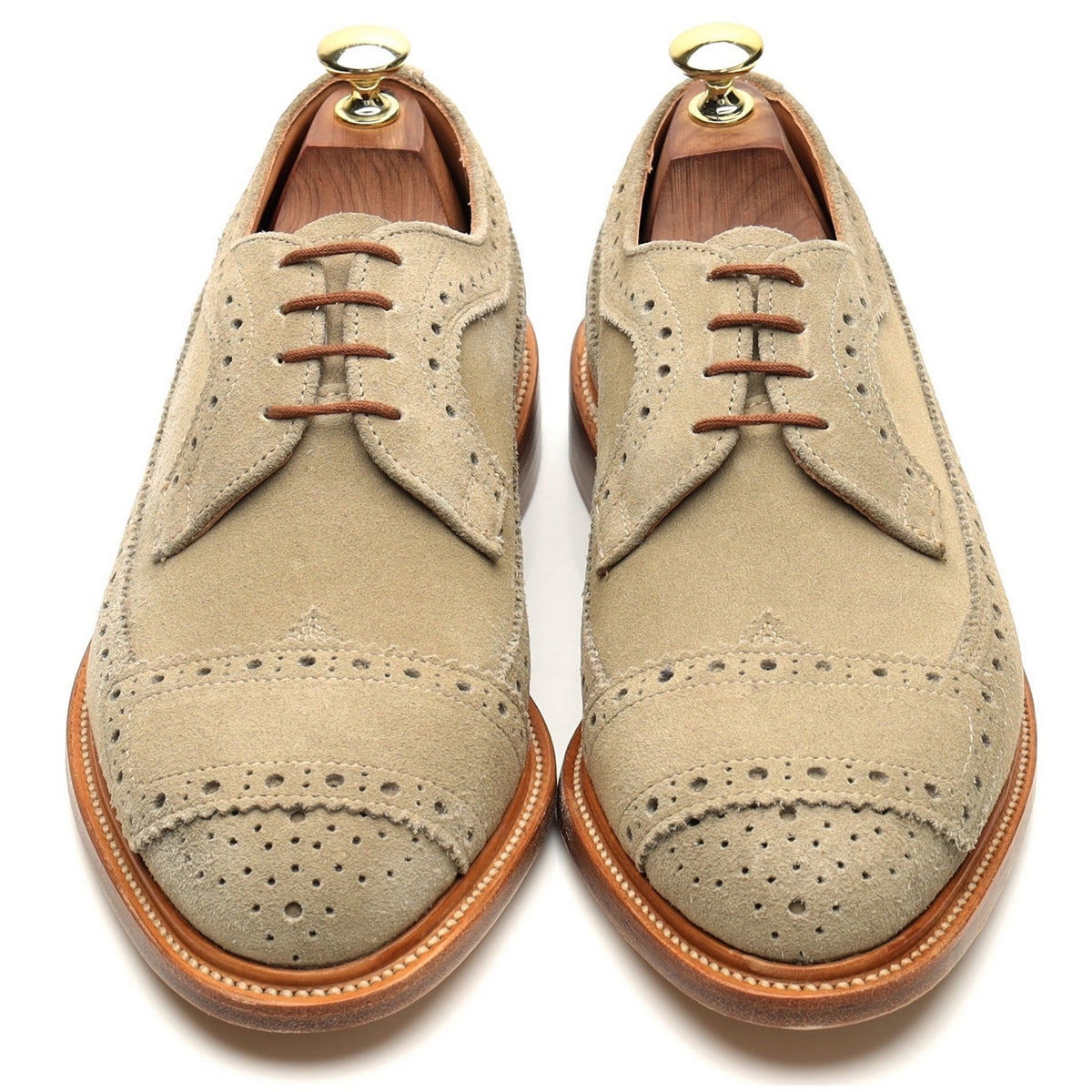 Beige Suede Derby Brogues UK 7.5