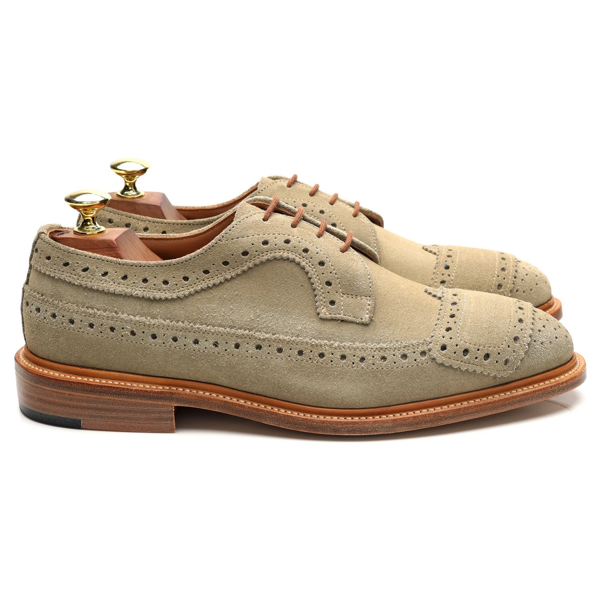 Beige Suede Derby Brogues UK 7.5