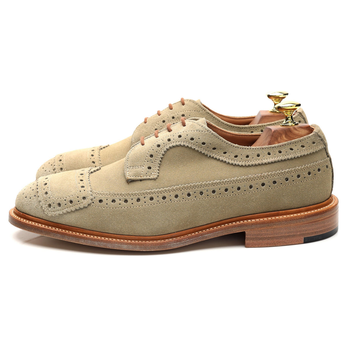 Beige Suede Derby Brogues UK 7.5