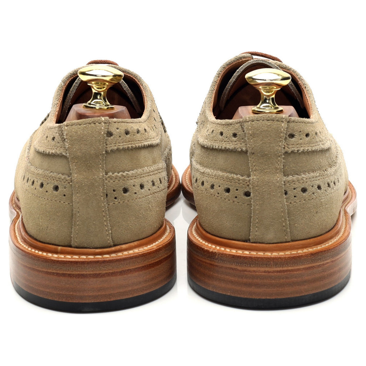 Beige Suede Derby Brogues UK 7.5
