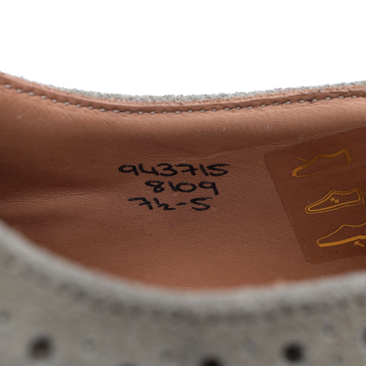 Beige Suede Derby Brogues UK 7.5