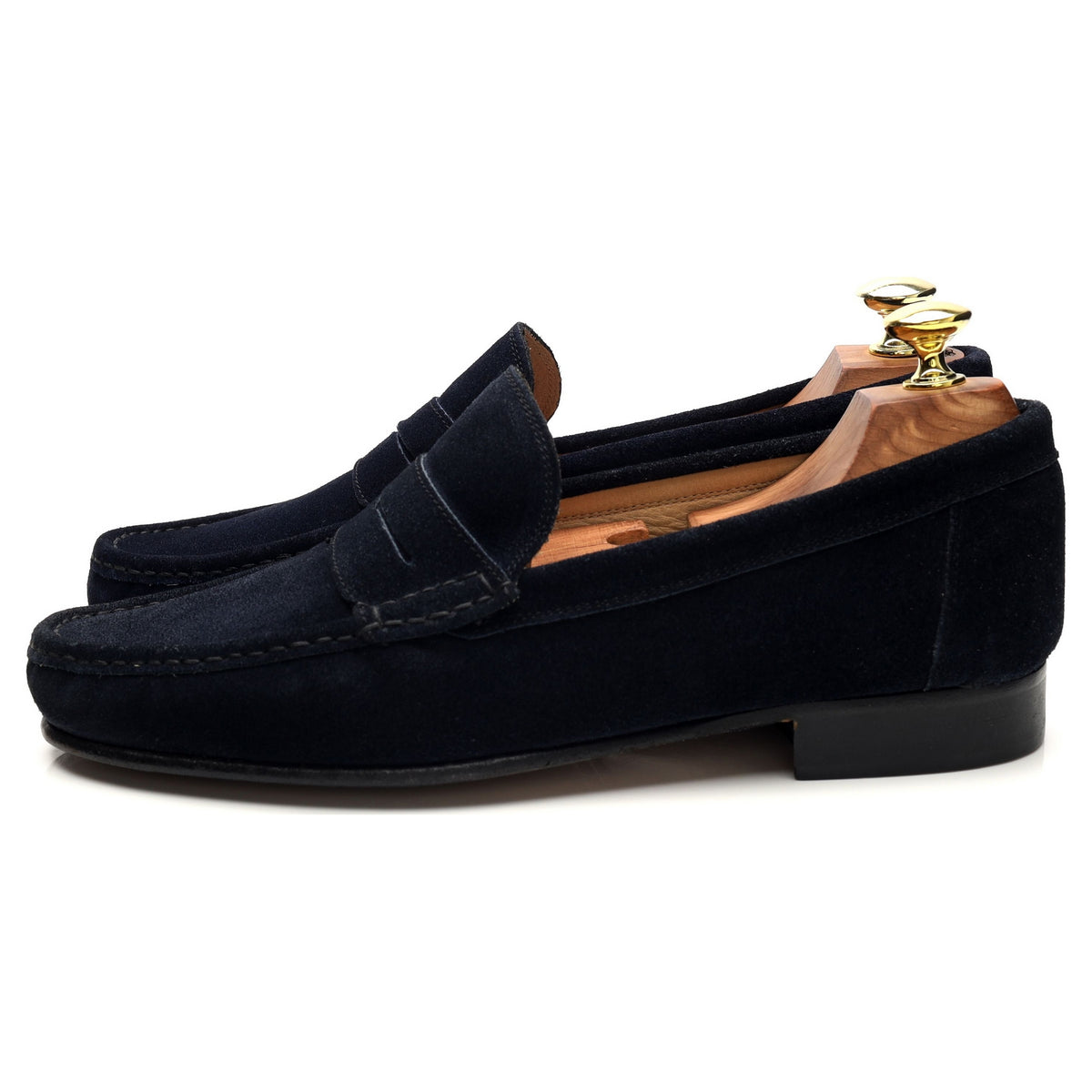 &#39;Milan&#39; Navy Blue Suede Loafers UK 7.5 EU 41.5