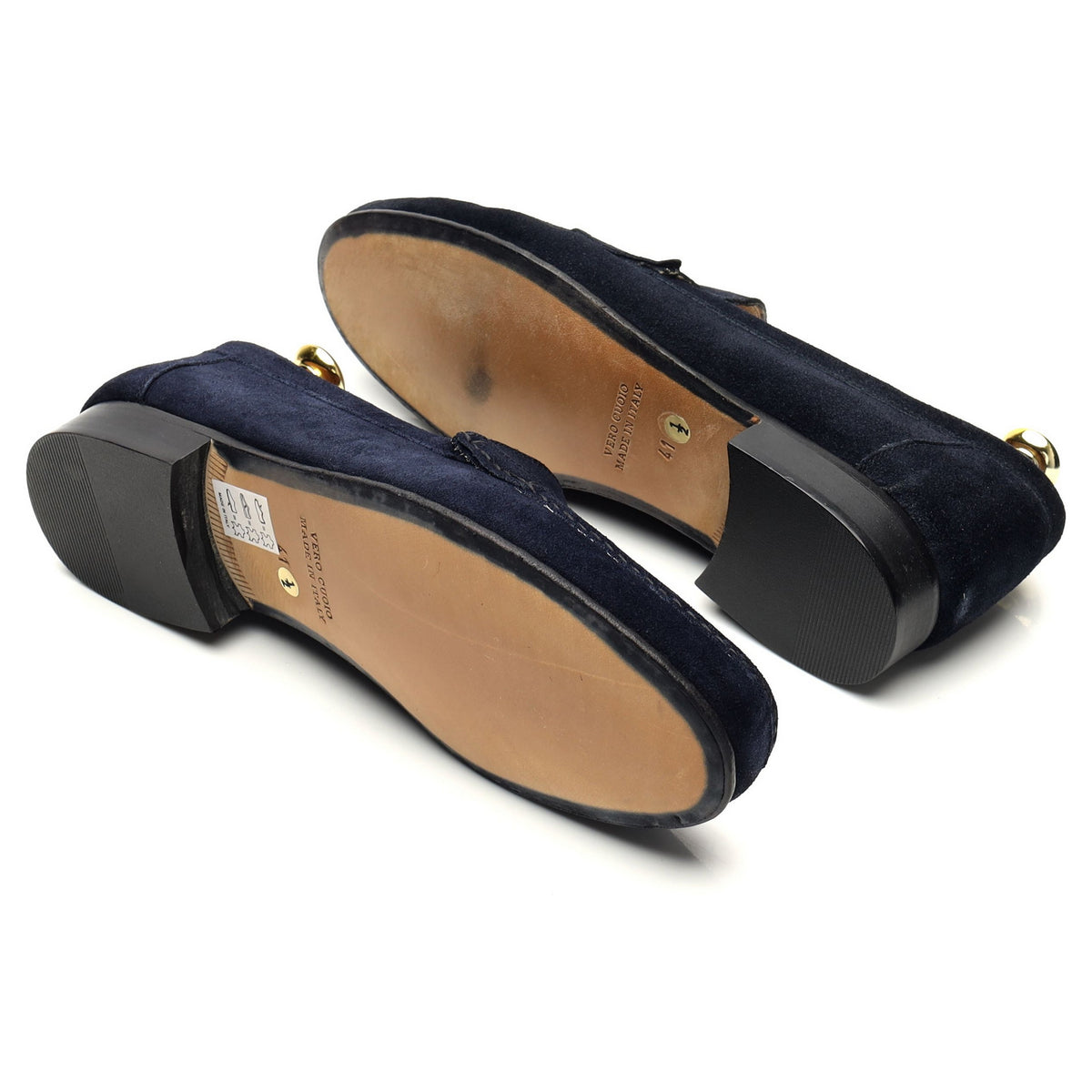 &#39;Milan&#39; Navy Blue Suede Loafers UK 7.5 EU 41.5